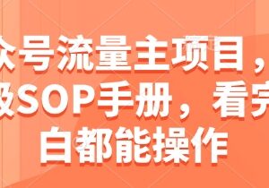 公众号流量主运营全流程SOP手册 新手小白看完即可上手操作-雨叶虚拟资源网