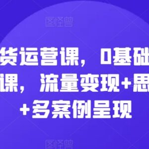 0基础直播带货全套运营实操课 含流量变现方法与案例解析-雨叶虚拟资源网