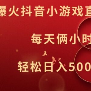 抖音小游戏直播低门槛副业玩法 2小时日入500+实操教程全解-雨叶虚拟资源网
