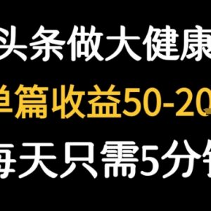 今日头条大健康图文创作指南 每天5分钟单篇收益可达50-200元-雨叶虚拟资源网