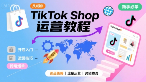 TikTok Shop从0到1运营教程 跨境电商新手全流程入门指南