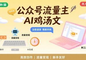 公众号流量主AI写鸡汤文变现玩法 附工具指令实操教程-雨叶虚拟资源网