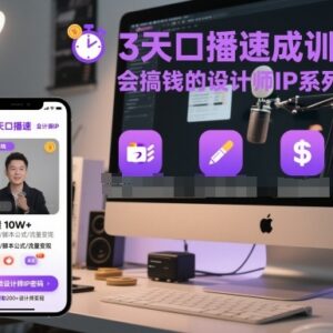 设计师IP打造实战课 3天口播速成训练营完整教程-雨叶虚拟资源网