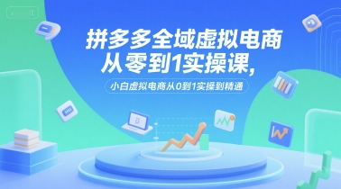拼多多全域虚拟电商实操课 小白从0到1全流程落地运营指南
