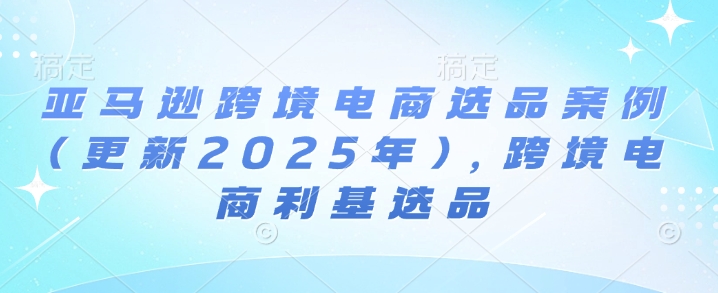 2025年10月更新 亚马逊跨境电商各品类利基选品案例汇总
