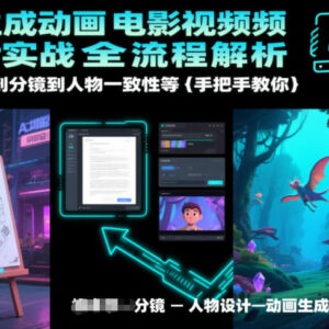 AI生成动画短片全流程实战教程 从剧本分镜到人物一致性指南-雨叶虚拟资源网