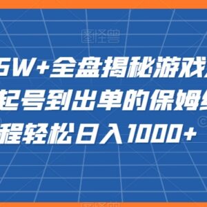 游戏发行人全新玩法保姆级教程 从起号到出单小白实操全指南-雨叶虚拟资源网