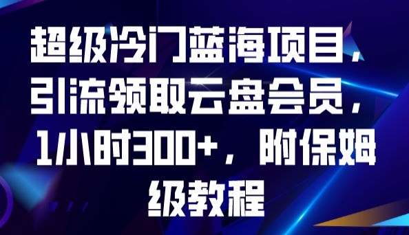 冷门云盘会员引流蓝海项目实操教程 零基础碎片化时间即可操作