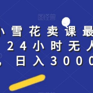 抖音小雪花卖课最新玩法 24小时无人直播实操全流程攻略-雨叶虚拟资源网