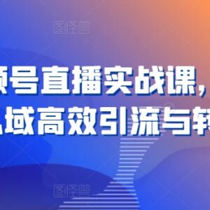 21天视频号直播实战课 公域私域联动引流转化全流程指南-雨叶虚拟资源网
