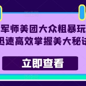 美团大众点评运营实操教程 美大店铺进阶运营技巧全解-雨叶虚拟资源网