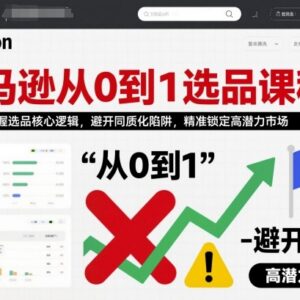 亚马逊从0到1选品系统课程 掌握核心逻辑锁定高潜力市场-雨叶虚拟资源网
