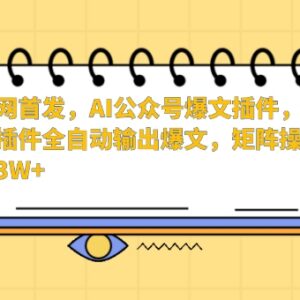 AI公众号爆文插件使用教程 全自动生成内容可矩阵运营提收益-雨叶虚拟资源网