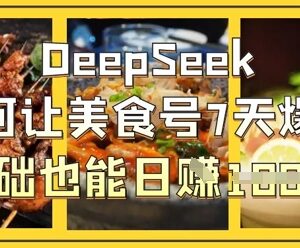 DeepSeek运营美食号实操教程 0基础7天爆单日入千元方法-雨叶虚拟资源网