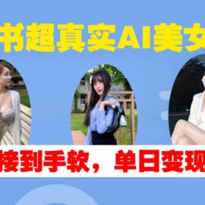 小红书超真实AI美女赛道玩法 接商单单日变现500+实操教程-雨叶虚拟资源网