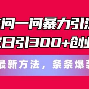 微信问一问引流创业粉实操教程 稳定日引300+粉全流程攻略-雨叶虚拟资源网