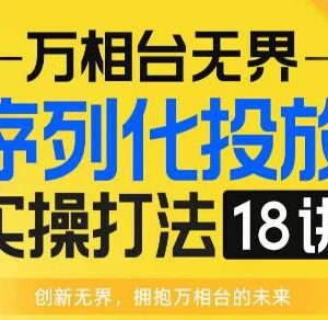 万相台无界序列化投放18讲实战课 淘系电商运营进阶学习教程-雨叶虚拟资源网