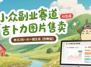吉卜力风格图片售卖副业实操指南 AI生成附完整操作教程-雨叶虚拟资源网