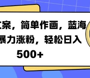 简笔画配热门文案抖音涨粉实操 蓝海赛道副业盈利方法详解-雨叶虚拟资源网