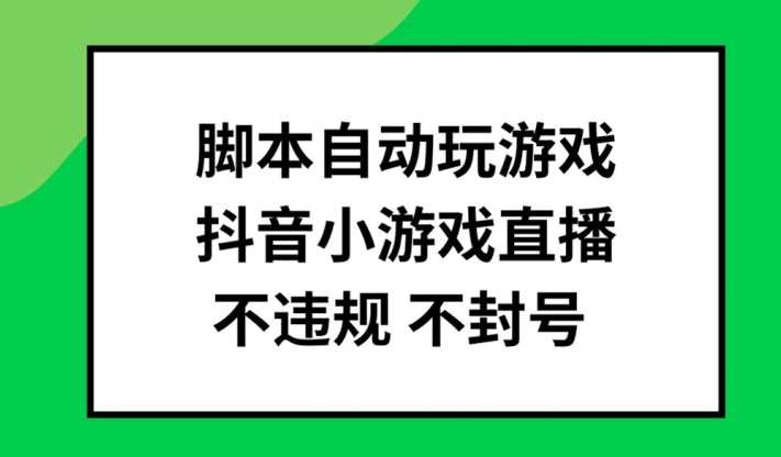 抖音小游戏脚本自动挂机直播玩法 无违规可批量操作项目解析