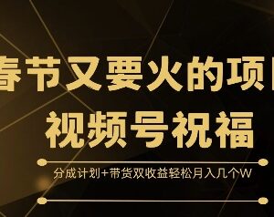 2025春节视频号祝福项目拆解 分成+带货双收益实操指南-雨叶虚拟资源网