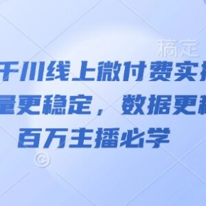 2025千川微付费实操起号课 助力流量数据稳定 主播运营必学-雨叶虚拟资源网