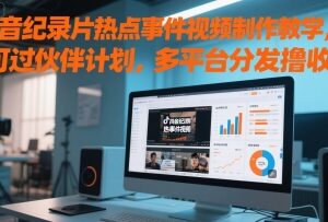 抖音热点事件纪录片风格视频制作教程 可过伙伴计划多平台赚收益-雨叶虚拟资源网