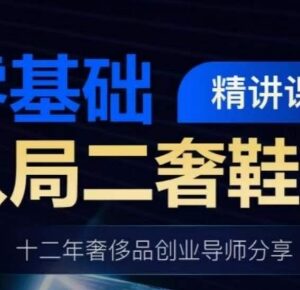 零基础二奢鞋服入行精讲课 12年奢侈品创业导师实操干货分享-雨叶虚拟资源网