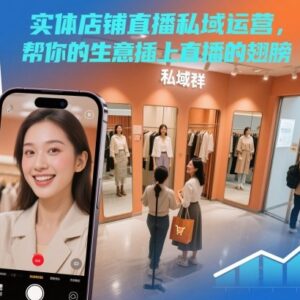 实体店直播私域运营教程 零基础掌握店播获客成交全链路玩法-雨叶虚拟资源网