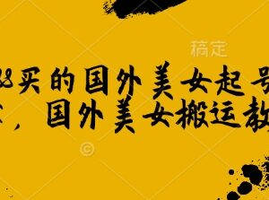 国外美女短视频账号起号教程 搬运玩法运营实操技巧分享-雨叶虚拟资源网