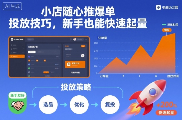 抖音小店随心推爆单投放技巧 新手零基础可快速起量实操教程