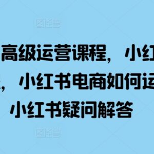 2024小红书电商运营全流程课程 含开店选品实操常见问题解答-雨叶虚拟资源网