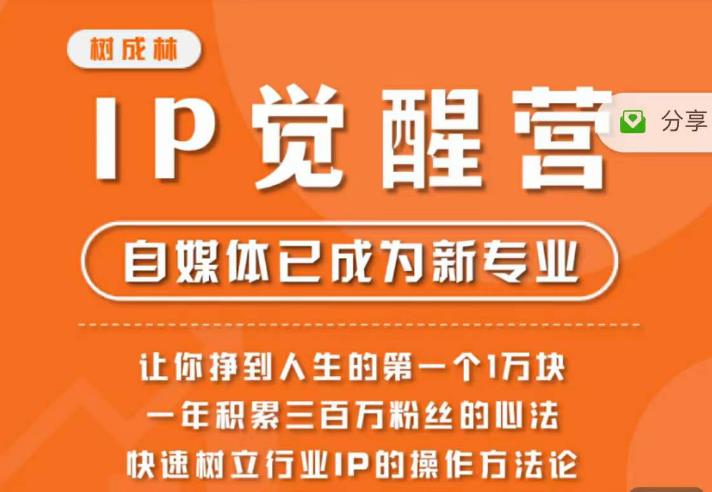 树成林IP觉醒营教程 行业IP打造及首笔收入获取实操方法