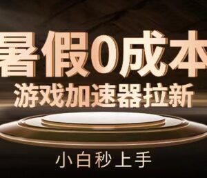 暑假0成本游戏加速器拉新项目解析 小白易上手无需投资-雨叶虚拟资源网