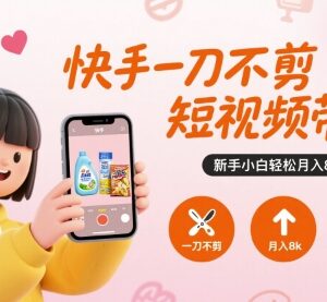 快手无剪辑短视频带货教程 新手小白低门槛实操入门指南-雨叶虚拟资源网