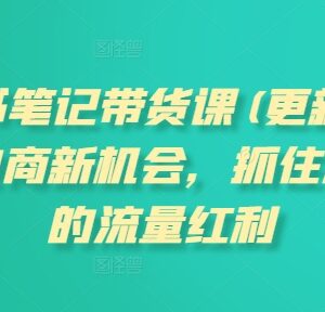 2025年9月更新小红书笔记带货课 电商流量红利变现实操教程-雨叶虚拟资源网
