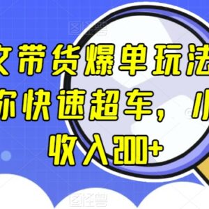 抖音图文带货爆单3步实操流程 小白可上手当日收入200+玩法揭秘-雨叶虚拟资源网