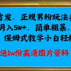 正规男粉3.0变现玩法教程 附保姆级操作教学及配套素材-雨叶虚拟资源网