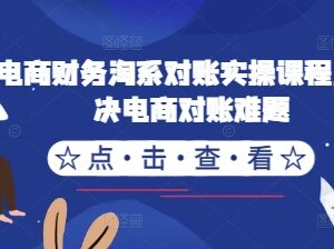 淘系电商财务对账实操课程 全流程讲解解决对账核算难题-雨叶虚拟资源网