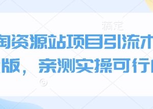 小淘资源站项目引流术终极版 多渠道实操引流方法亲测可行-雨叶虚拟资源网