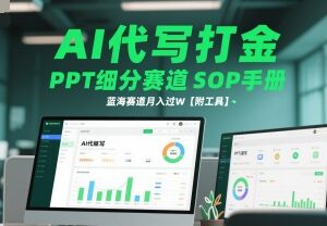 AI代写PPT副业全流程SOP 附配套工具 新手可低门槛上手增收-雨叶虚拟资源网
