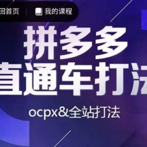 互力拼多多直通车OCPX及全站推广实操打法完整教程-雨叶虚拟资源网