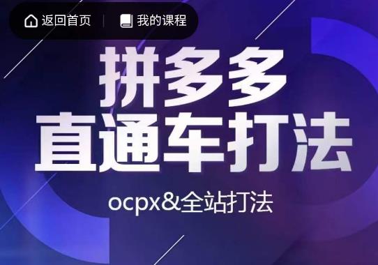 互力·拼多多直通车打法,ocpx&全站打法