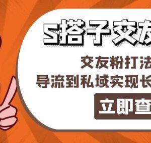 搭子交友引流操作SOP 交友粉导流私域长期稳定盈利攻略-雨叶虚拟资源网