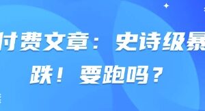 全球股市遇史诗级暴跌要不要离场？付费内容解析操作思路-雨叶虚拟资源网