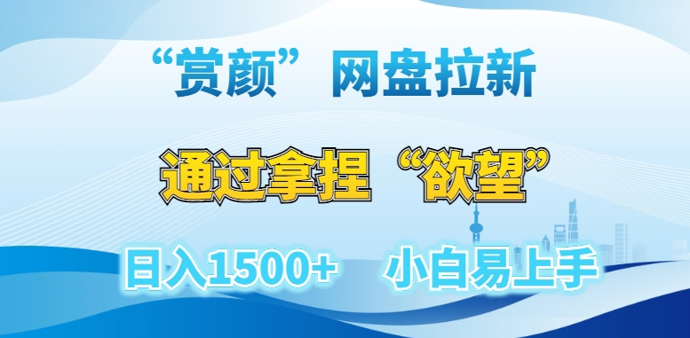 赏颜类网盘拉新赛道实操拆解 新手易上手低门槛变现攻略