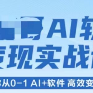 AI软件变现实战课教学 0基础掌握AI+软件多渠道副业变现方法-雨叶虚拟资源网