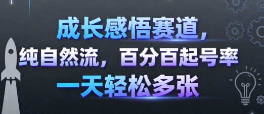 成长感悟赛道纯自然流起号攻略 高起号率多变现模式详解
