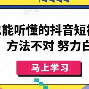 零基础可学的抖音短视频运营课 从搭建到变现全流程教学-雨叶虚拟资源网