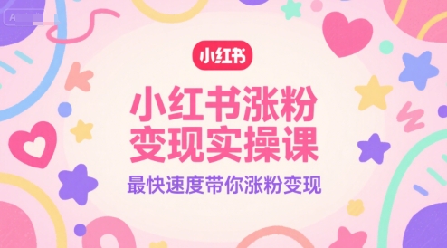 2024小红书涨粉变现实操课 全流程掌握账号运营爆文技巧